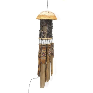 Bambu Kuş Yuvalı Rüzgar Çanı 50 x 15 cm