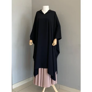 Medine Ipeği Kapüşonlu Yazlık Panço