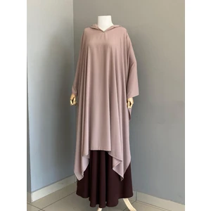 Medine Ipeği Kapüşonlu Yazlık Panço