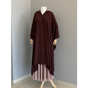 Medine Ipeği Kapüşonlu Yazlık Panço