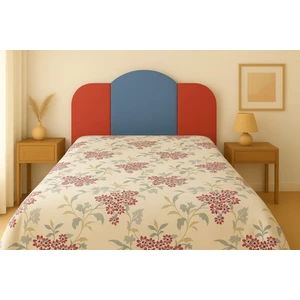 Çift Kişilik  Pamuklu Çiçek Desenli Pike Örtüsü