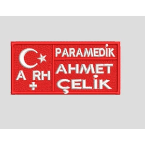 Personel Isimlik | Paramedik Nakış Işlemeli Üniforma Etiketi 9x4 cm – Arthur