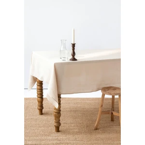 Tera Naturel Ham Keten Masa Örtüsü-Rustik, El Dikişli
