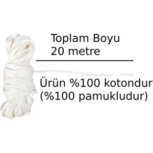 Fırında Et Tavuk Hindi Pişirme Ipi Sosiz Sucuk Yapım Ipliği Çok Amaçlı Mutfak Ip Boy Tek Parça 20 Metre