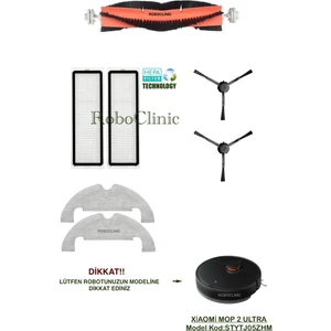 Xiaomi Vacuum Mop 2 Ultra (STYTJ05ZHM) Robot Süpürge Uyumlu Fırça, Hepa Filtre, Mop Set-7 Parça