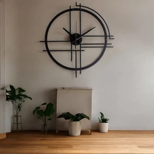 50 cm Siyah Ahşap Duvar Saati – Sessiz Quartz Mekanizma