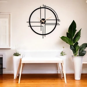 50 cm Siyah Ahşap Duvar Saati – Sessiz Quartz Mekanizma