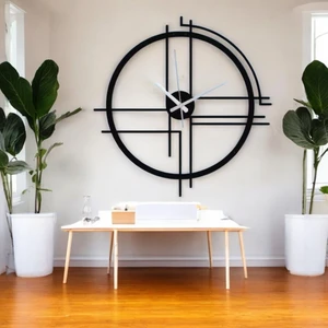 50 cm Siyah Ahşap Duvar Saati – Sessiz Quartz Mekanizma