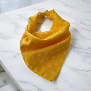 Sarı Renk Denizci Desenli %100 Koton Bandana