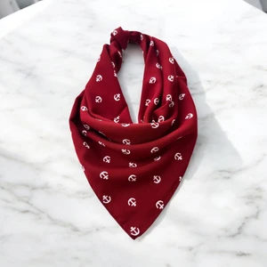 Bordo Renk Denizci Desenli %100 Koton Bandana