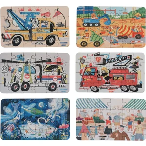 6 Adet 24 Parça 12,5 x 21 cm Eğitici ve Öğretici Ahşap Çocuk Puzzle & Yapboz Oyuncak Çerçevesiz