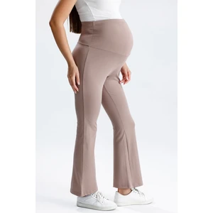Katlin Maternity Yüksek Bel Hamile Ispanyol Paça Tayt , Beli Ayarlanabilir Full Likrali Kumaş