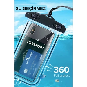 Su Geçirmez Askılı Kılıf Su Geçirmez Telefon Kılıfı Tüm Telefonlarla Uyumlu Su Kılıfı Siyah Sıkıştırma Kelepçeli