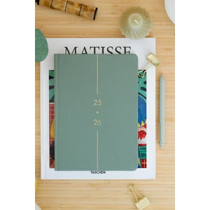 Matt Notebook 2025-2026 A5 Keten Akademik Ajanda 15X21 cm - 17 Aylık Yeşil