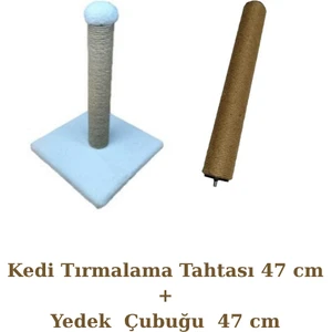 Hasır Kedi Tırmalama Tahtası    47 cm   ve  Yedek Çubuk 47 cm