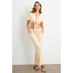 Kadın Vanilya Bağlamalı Bürümcük Takım Q1012