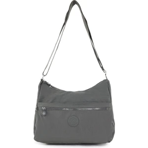 Kadın Suya Dayanıklı Kumaş 5 Gözlü Çapraz Askılı Koyu Gri Okul Seyahat ve Omuz Çantası
