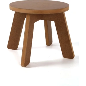Mini Ahşap Tabure Demonte Mdf Mutfak Balkon Piknik Kamp Sandalyesi 24 cm