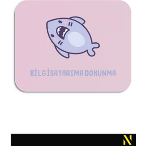 Sevimli Köpek Balığı Pembe Renkli Ergonomik Mouse Pad - 23 cm x 19 cm - Kaydırmaz Taban Ev ve Ofis Kullanımı Fare Altlığı Mousepad