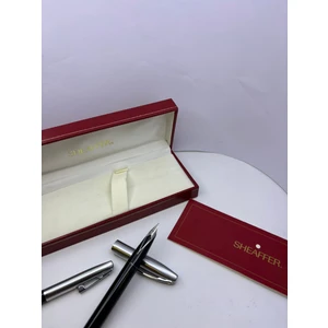 Yarı Krom Dolma Kalem-Tükenmez Kalem Set siyah