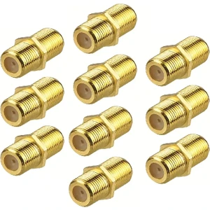 F Ara Konnektör (Gold-Sarı) Anten Kablosunu Birleştirir Ek Yapar Dişi-Dişi Kablo Birleştirici (10 Adet)