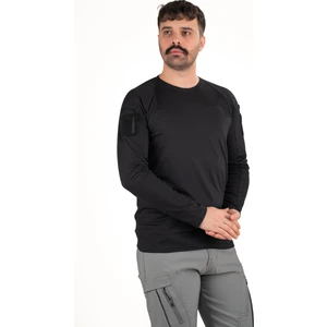 Erkek Siyah Taktik Uzun Kollu Görev Tişörtü | Cepli & Nefes Alabilir Kumaş