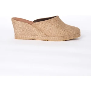 Gerçek Elişi Burnu Kapalı Hasır El Işi Kadın Keten Günlük Terlik Handmade