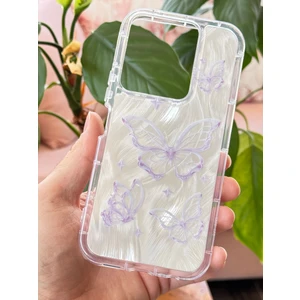 Vivo Y36 Kılıf Parlak Hologramlı Kelebek Desenli Darbe Emici Kamera Çıkıntılı Renkli Silikon
