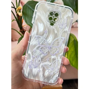 Xiaomi Redmi Note 9s - 9 Pro Kılıf Parlak Hologramlı Kelebek Desenli Darbe Emici Kamera Korumalı Silikon