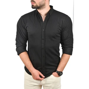 DeepSEA Slim Fit Dar Kesim Dokulu Spor Gömlek Likralı Pamuklu Esnek Kumaş Gömlek 2001810