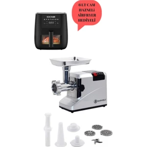 Strong Et Kıyma Makinesi 2600 W Full Metal Dişli - Kochler 6 Lt Airfryer Sıcak Hava Fritözü Hediyeli