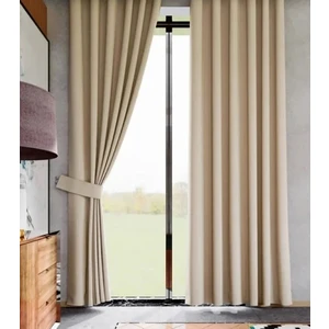 Bej Işık Geçirmez Blackout Karartma Saten Perde