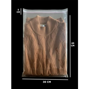 HG Tedarik 100 Adet 30X45 cm Bantlı Opp Jelatin Poşet, Şeffaf Yapışkanlı Poşet ( 30X40+5 cm Kapak)