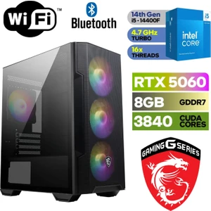 Şafak - Ddr5 – Rtx 5060 8 GB – Intel I5 14400F – 16 GB Ddr5 Ram – 1 Tb M.2 SSD -Windows 11 Pro  Masaüstü Bilgisayar