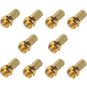10 Adet Gold F Konnektör Standart 18 mm