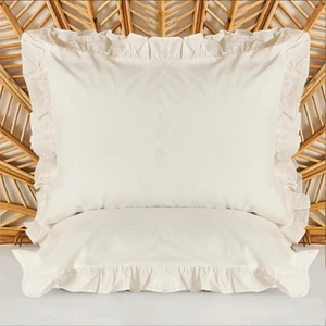 Soft Basic Fırfırlı 2'li Yastık Kılıfı - Ekru - 50X70 cm