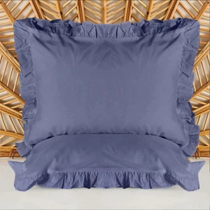 Soft Basic Fırfırlı 2'li Yastık Kılıfı - Lacivert - 50X70 cm