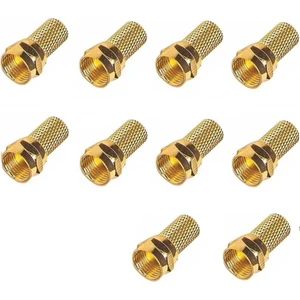 10 Adet Gold F Konnektör Standart 18 mm