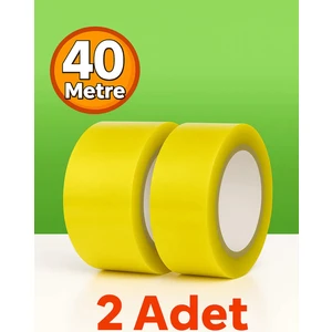 Koli Bandı (2'li Set) 45 mm x 40 mt Şeffaf Güçlü Yapışkanlı Kopmayan Bant