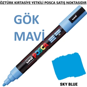 Posca Gök Mavi Marker Pc-5m (1.8-2.5mm) Poska PC5M Pc - 5m