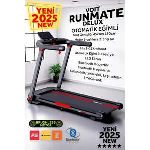 Runmate Delux Koşu Bandı, 20 Kademe Otomatik Eğim, Brushless, Katlanabilir, Bluetooth App, 15km Hız, Programlı