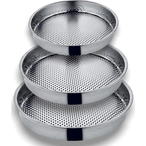 Paslanmaz Çelik Çiğ Köfte Tepsisi & Leğeni 3'lü Set 39-42-44CM
