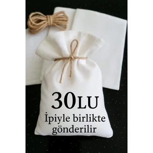 Beyaz Ham Bez Natural Kese 10x5CM 30 Adet Düğün, Nişan, Kınagecesi , Lavanta ,takı ,sabun Vs. Çok Amaçlı Boş Kese