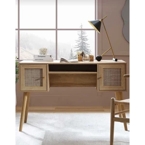 Frances İskandinav Ofis Çalışma Masası , Bilgisayar Masası , 2 Kapaklı MDF E120xD55xY76,5cm