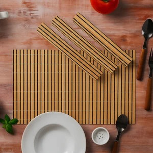 Bambu 4'lü Amerikan Servis - Kahverengi - 40X30 cm