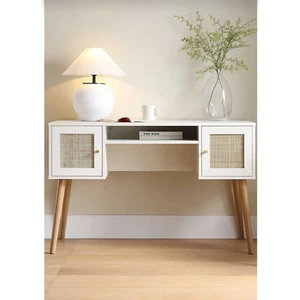 Frances İskandinav Ofis Çalışma Masası , Bilgisayar Masası , 2 Kapaklı MDF E120xD55xY76,5cm