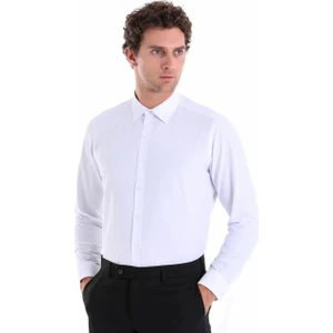 Pamuk Saten Parlak  Cepsiz  Uzun Kollu Cepsiz Ütü Tutabien Gömlek