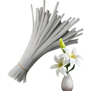 25 Adet Beyaz Şönil, Eğitici Şönil Seti, Yoğun Tüylü Tel, 30 cm