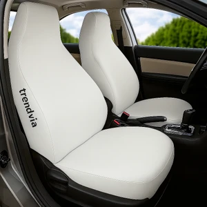 Beyaz Penye Oto Koltuk Kılıfı Takımı - Ön ve Arka Koltuklar Için Uyumlu Servis Tipi Kılıf