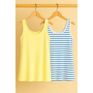 2 Adet A Kesim Rahat Kalıp Basic Kalın Askılı Atlet Tişört